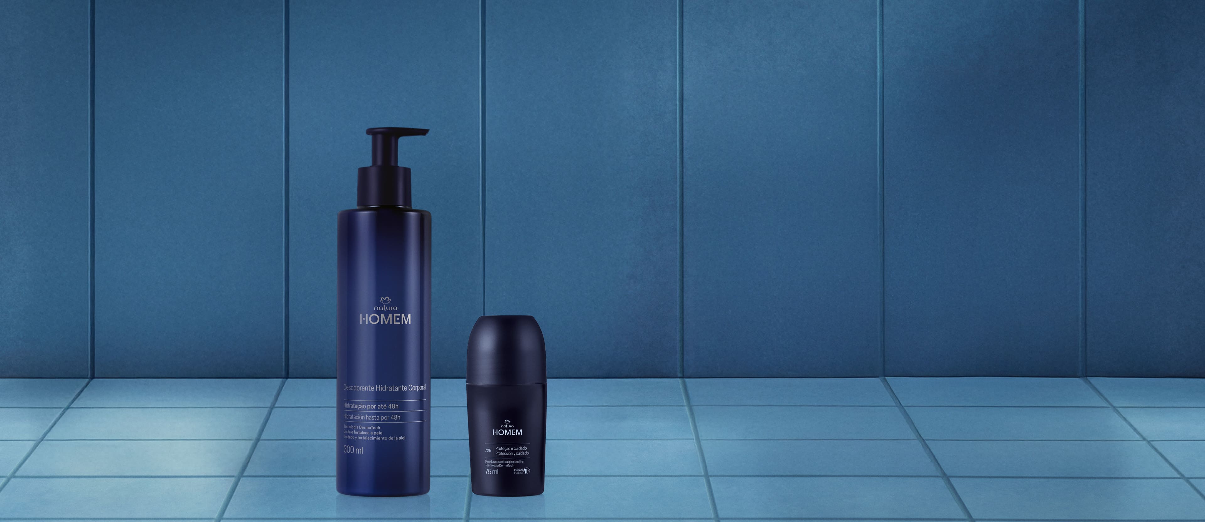 Kit Desodorante Roll-on e Hidratante Corporal Natura Homem (2 produtos)