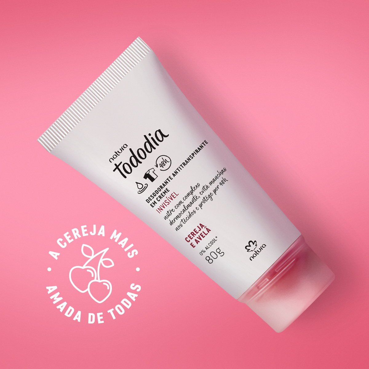 Desodorante Antitranspirante em Creme Tododia Cereja e Avelã