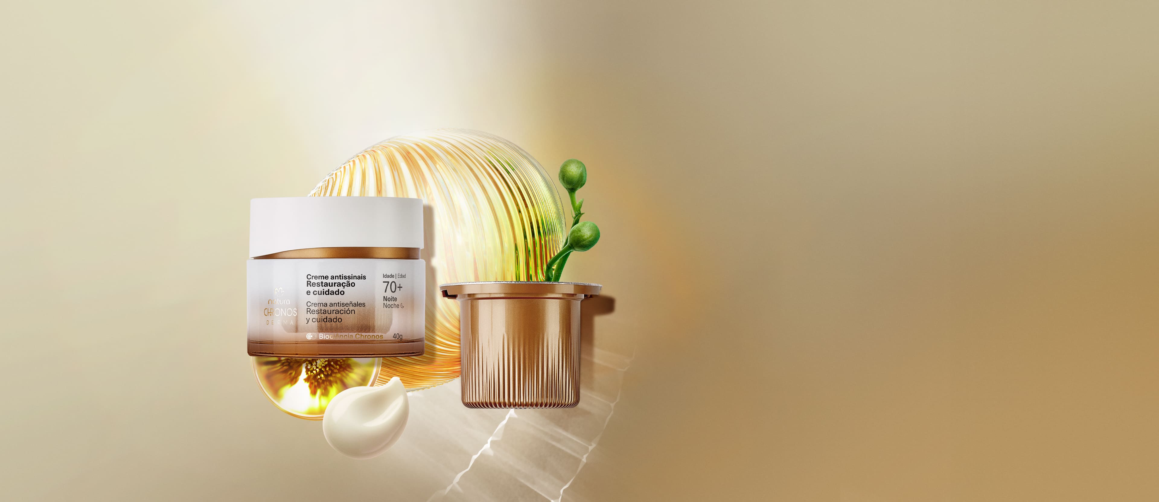Kit Creme Antissinais 70+ Noite Chronos Derma com Refil