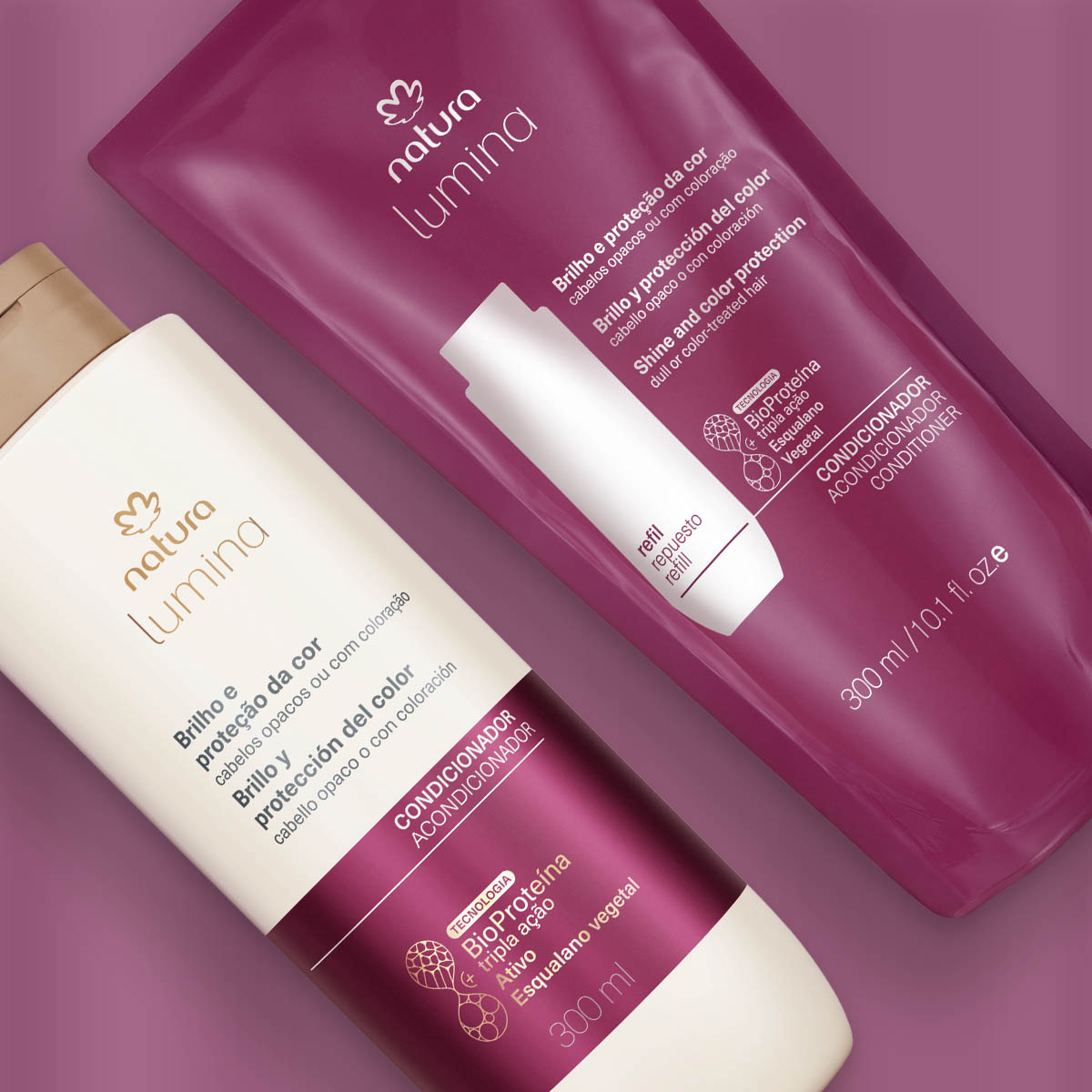 Kit Condicionador com Refil Lumina Brilho e Proteção da Cor