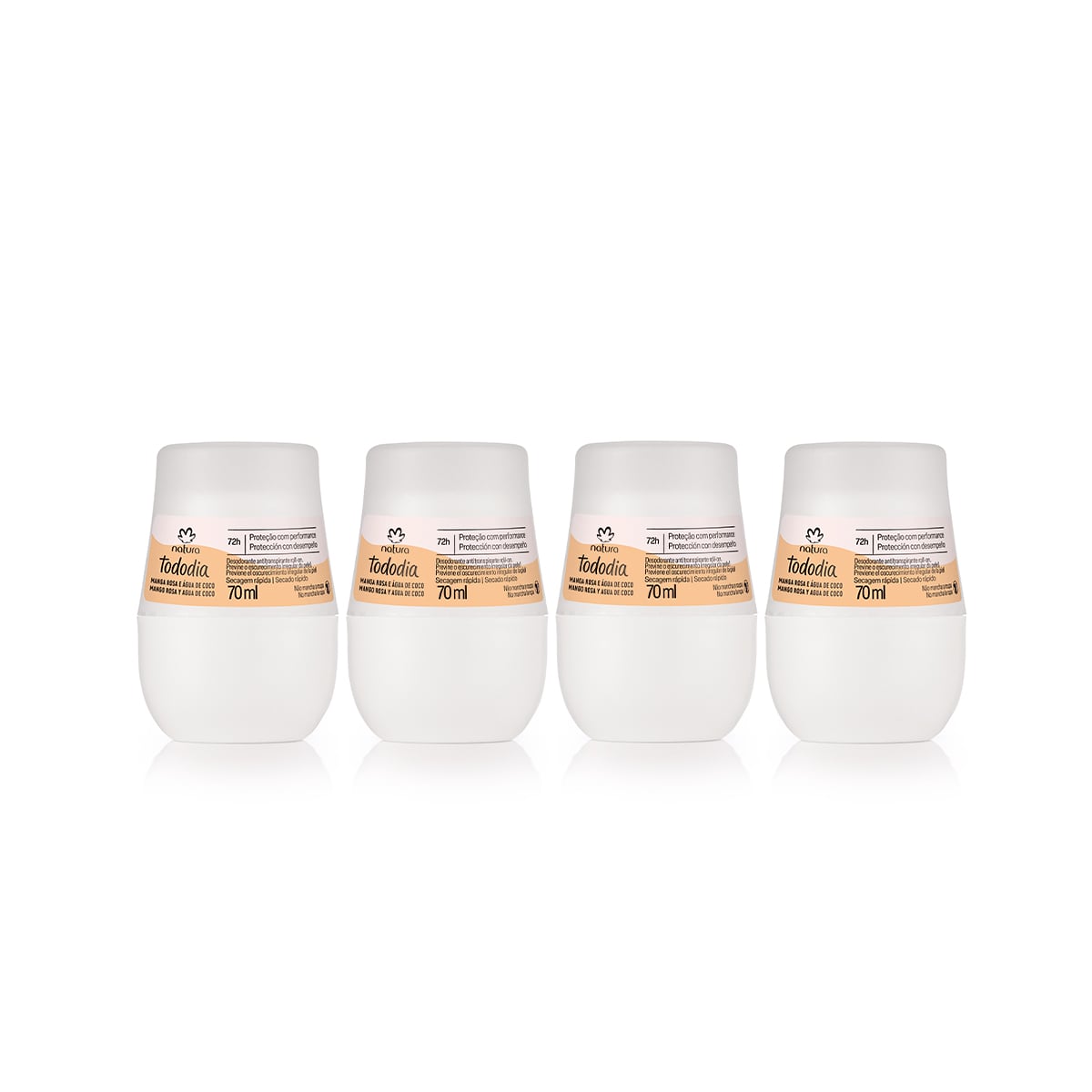 Kit Desodorantes Roll-on Tododia Manga Rosa e Água de Coco (4 produtos)