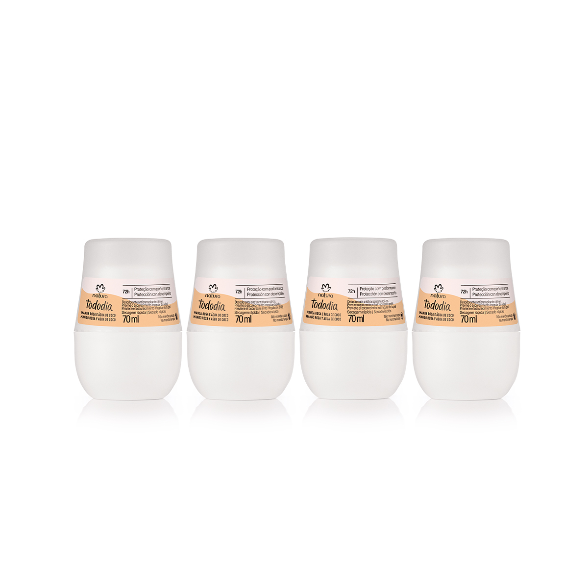 Kit Desodorantes Roll-on Tododia Manga Rosa e Água de Coco (4 produtos)