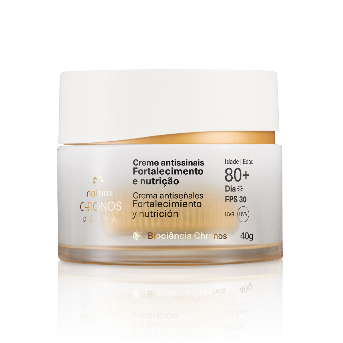 Creme Antissinais Fortalecimento e Nutrição 80+ Dia Chronos Derma 40 g