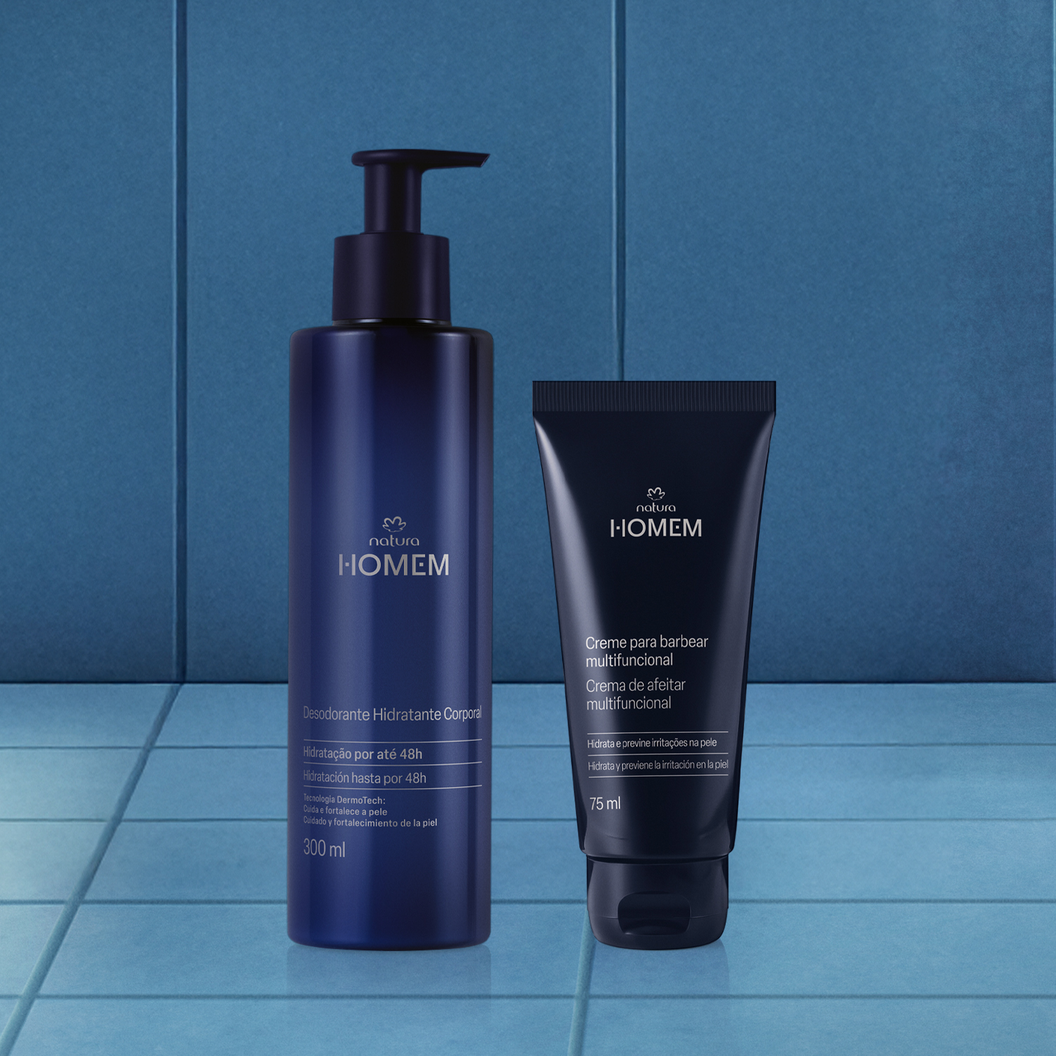 Kit Creme para Barbear e Hidratante Corporal Natura Homem (2 produtos)