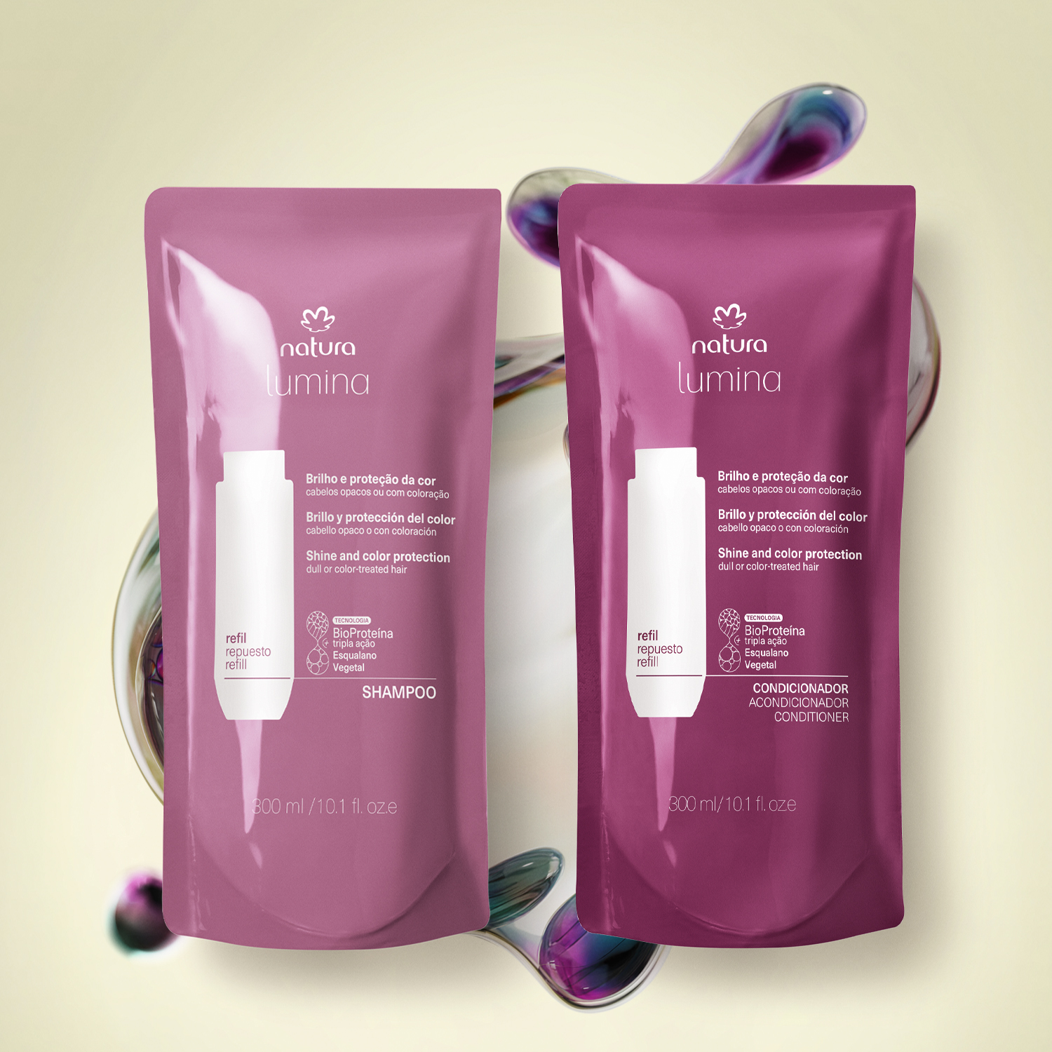 Kit Refis Shampoo e Condicionador Lumina Brilho e Proteção da Cor (2 produtos)