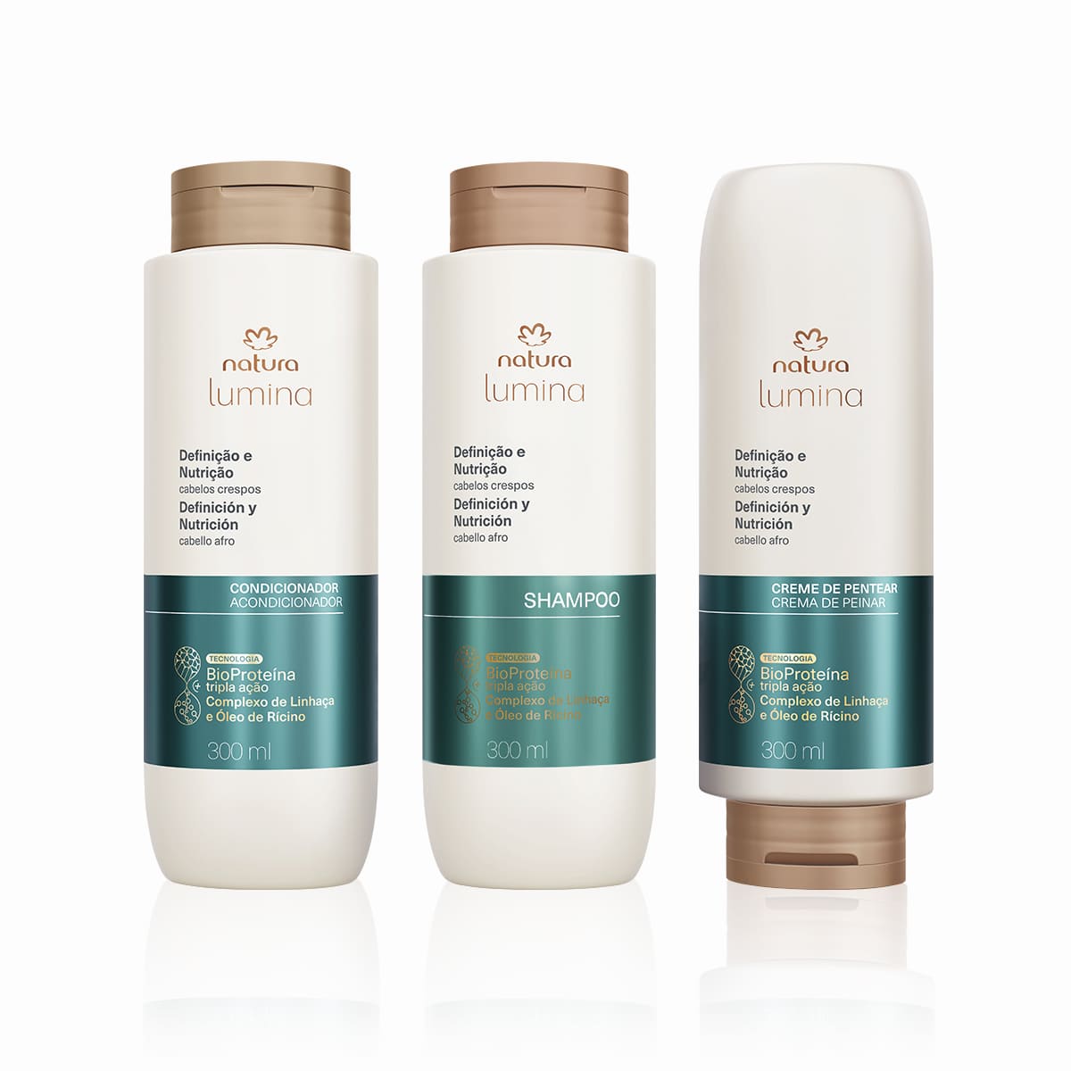 Kit Lumina Crespos Shampoo, Condicionador e Creme para Pentear (3 produtos)