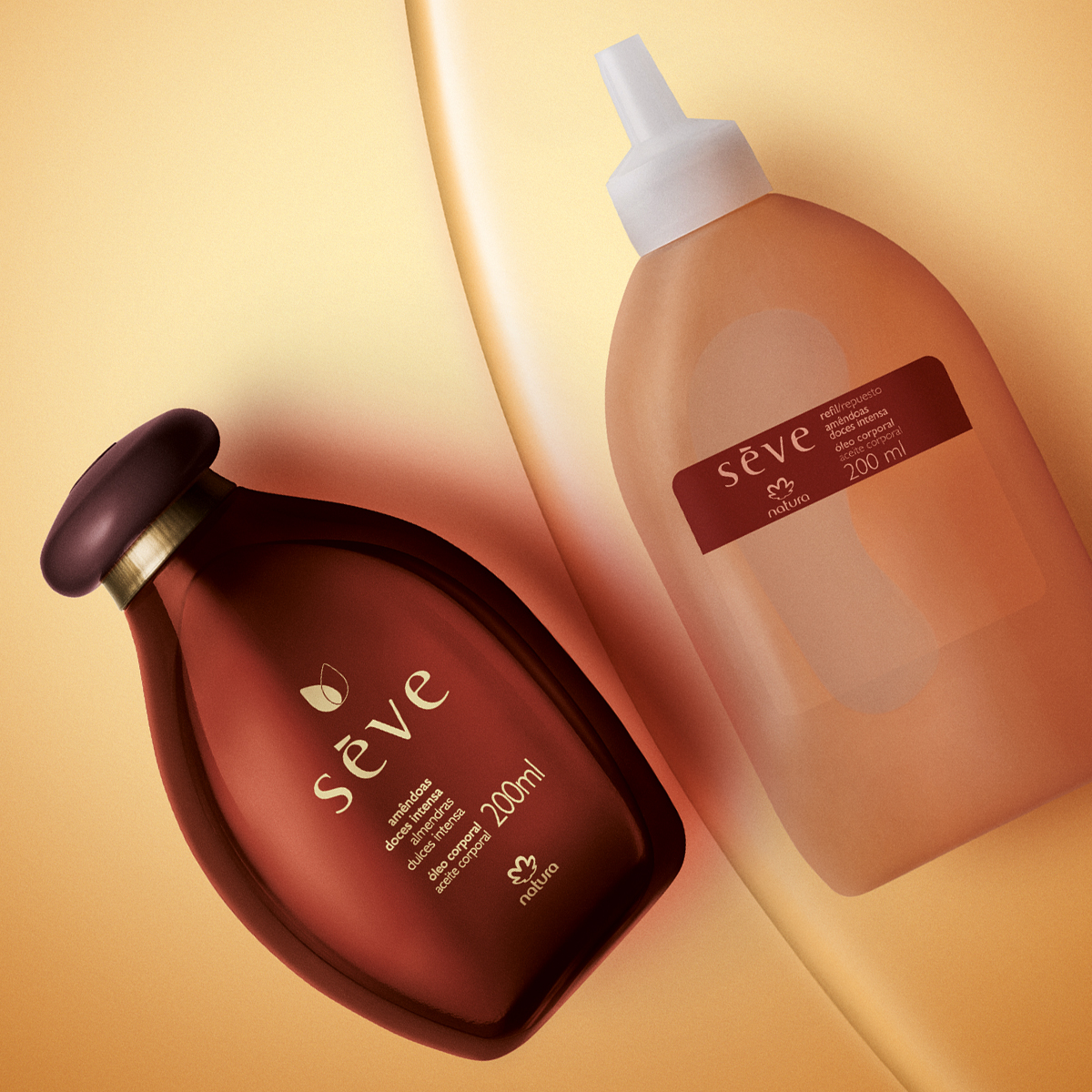 Kit Óleo Desodorante Corporal Sève Amêndoas Doces Intensa com Refil (2 produtos)