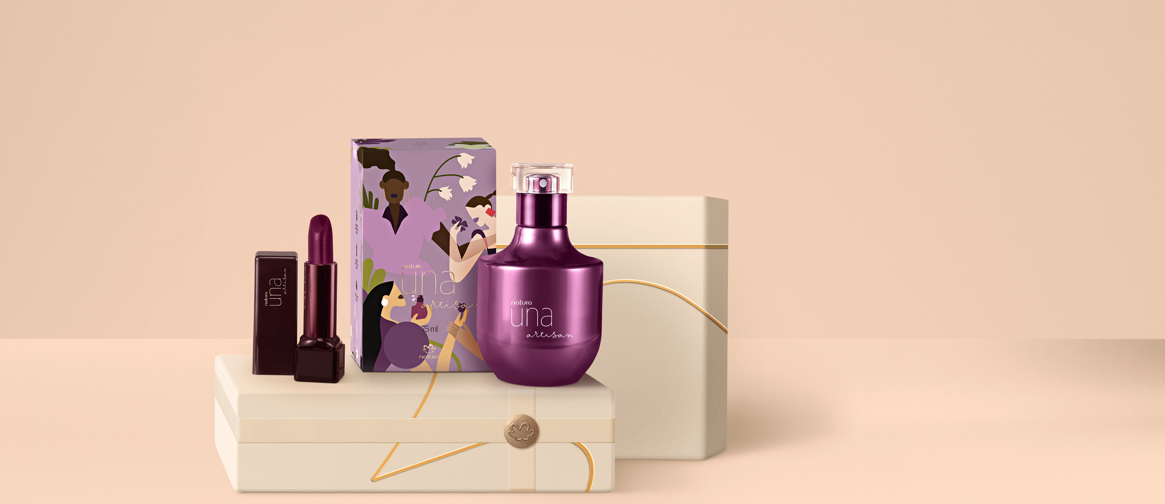 Presente Natura Una Artisan Edição Especial Perfume e Batom (2 produtos)
