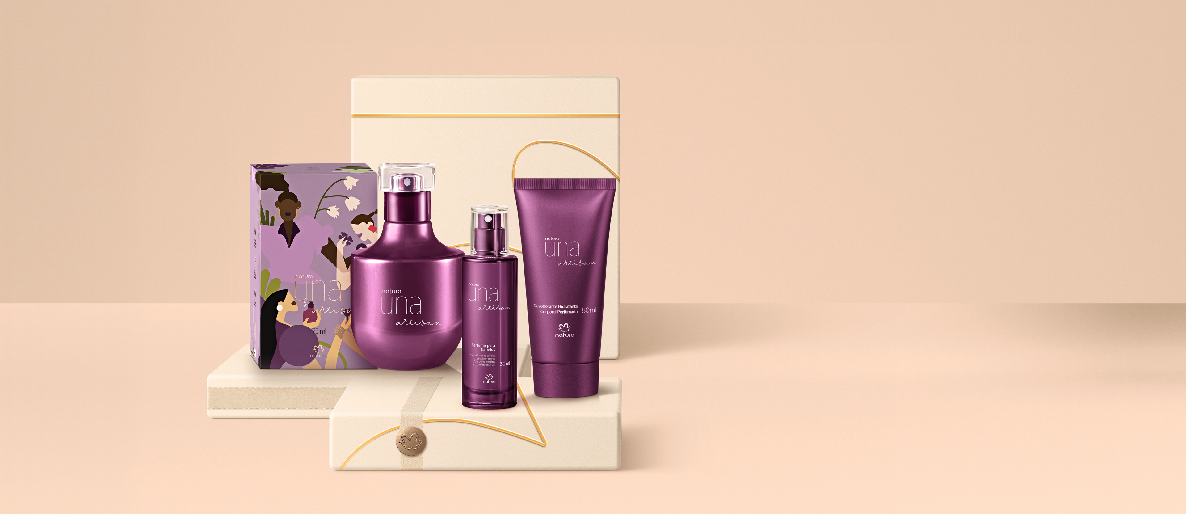 Presente Natura Una Artisan Edição Especial Perfumação Completa (3 produtos)