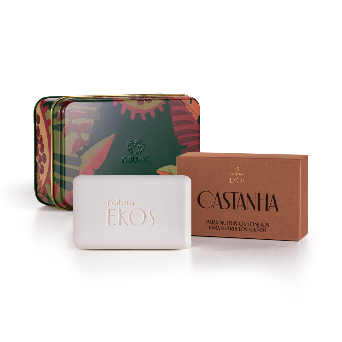 Presente Natura Ekos Castanha Sabonete em Barra com Lata 100 g
