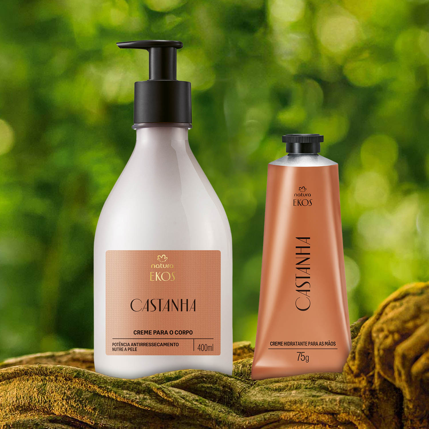 Kit Ekos Castanha Creme para o Corpo e Mãos