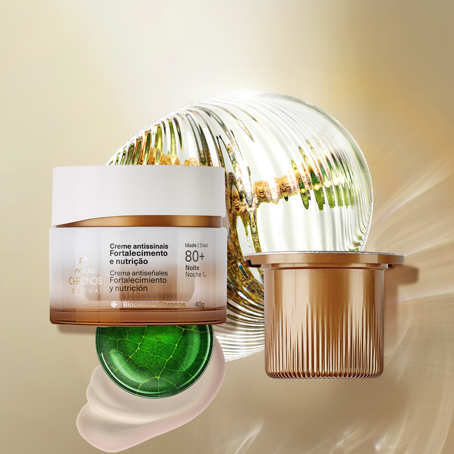 Kit Creme Antissinais 80+ Noite Chronos Derma com Refil