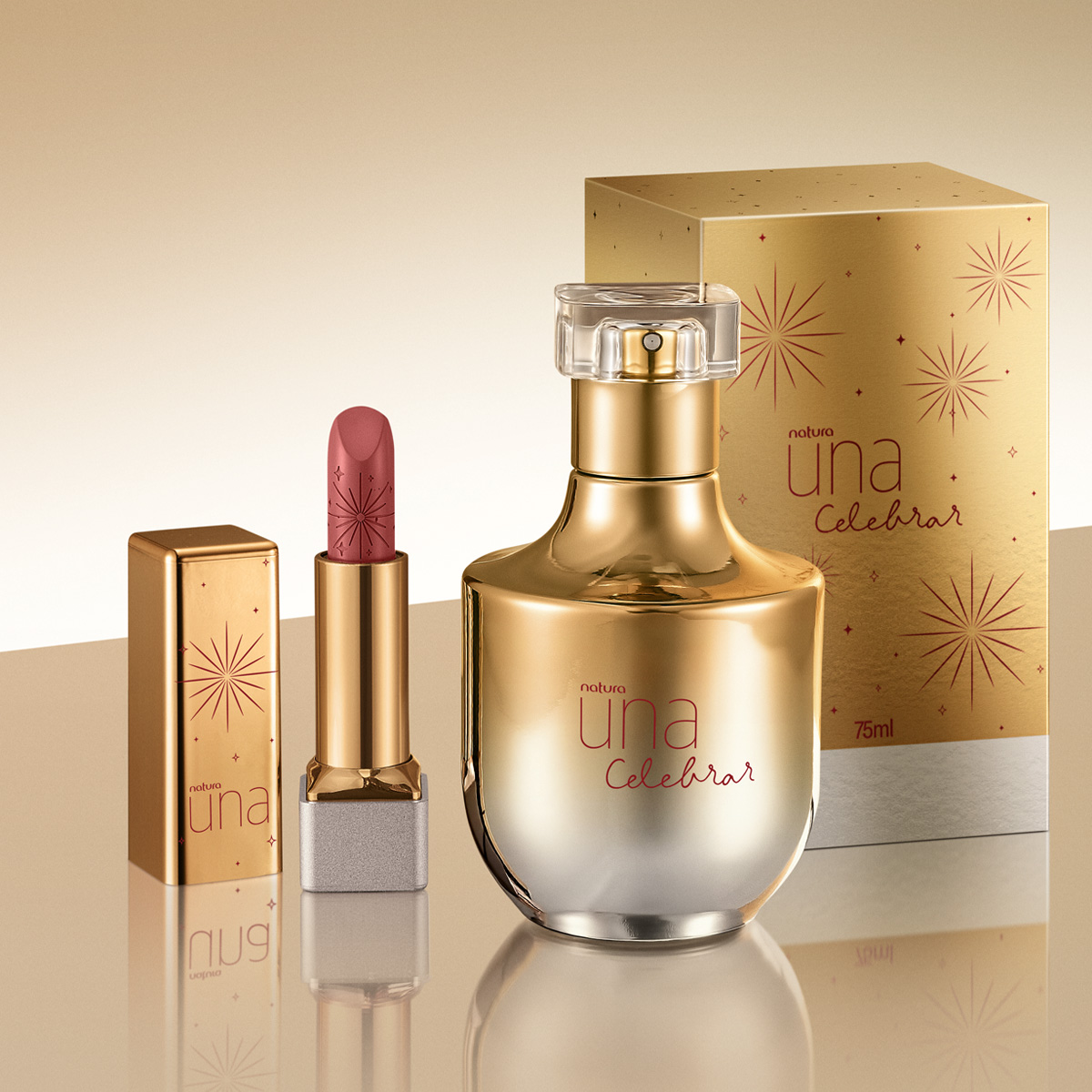 Presente Natura Una Celebrar com Batom Nude (2 produtos)