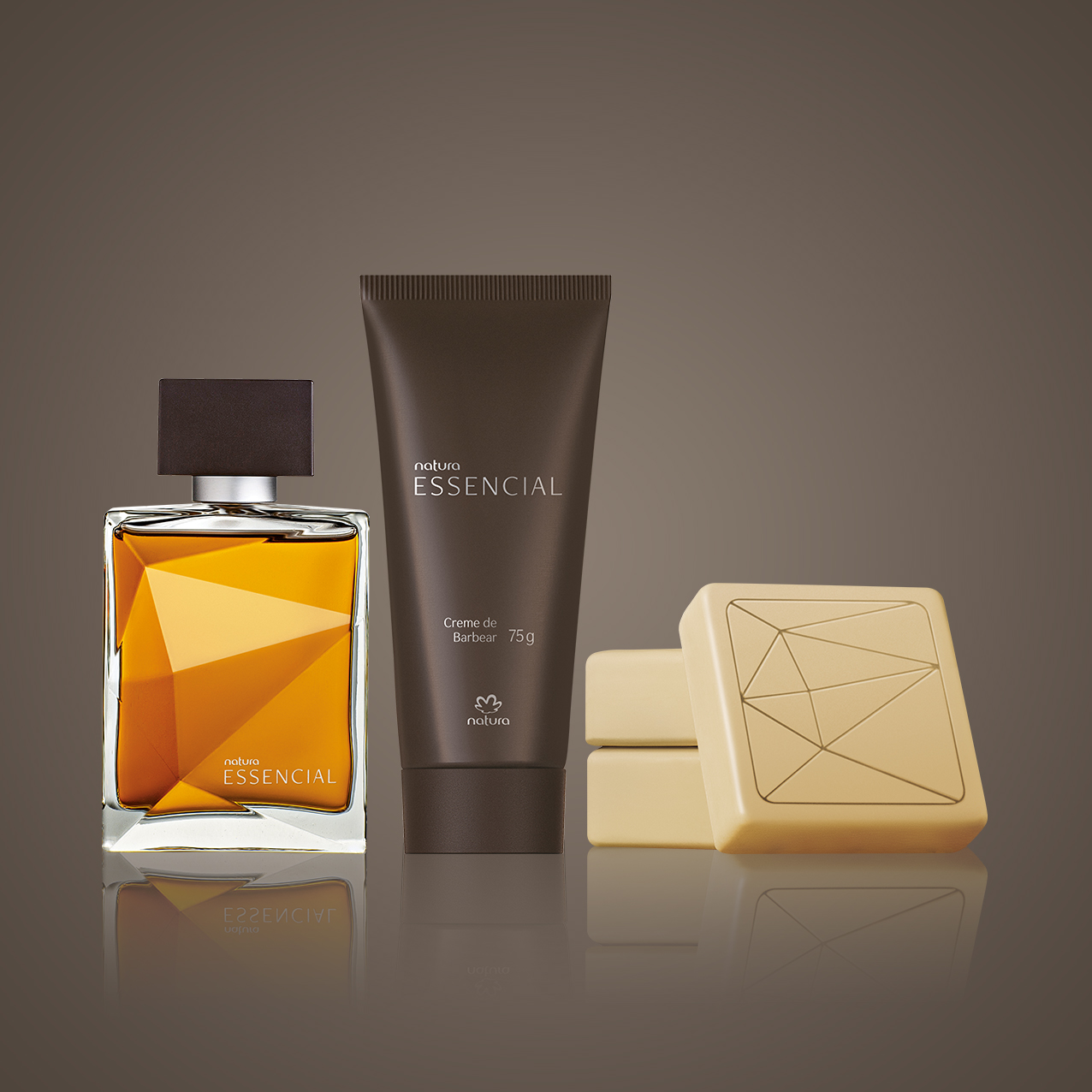 Kit Essencial Masculino, Sabonete em Barra e Creme de Barbear (3 produtos)