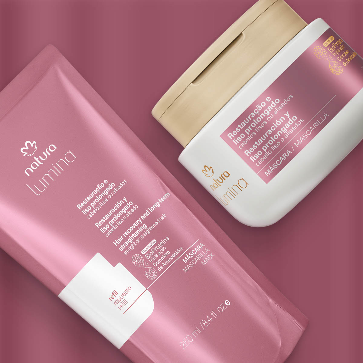 Kit Máscara com Refil Lumina Restauração e Liso Prolongado