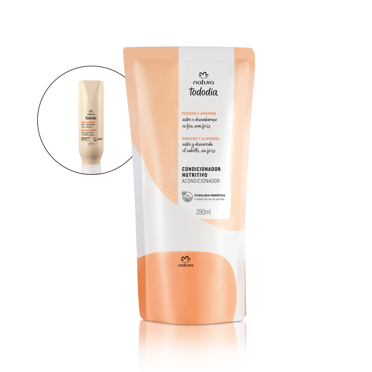 Refil Condicionador Nutritivo Tododia Pêssego e Amêndoa 280 ml