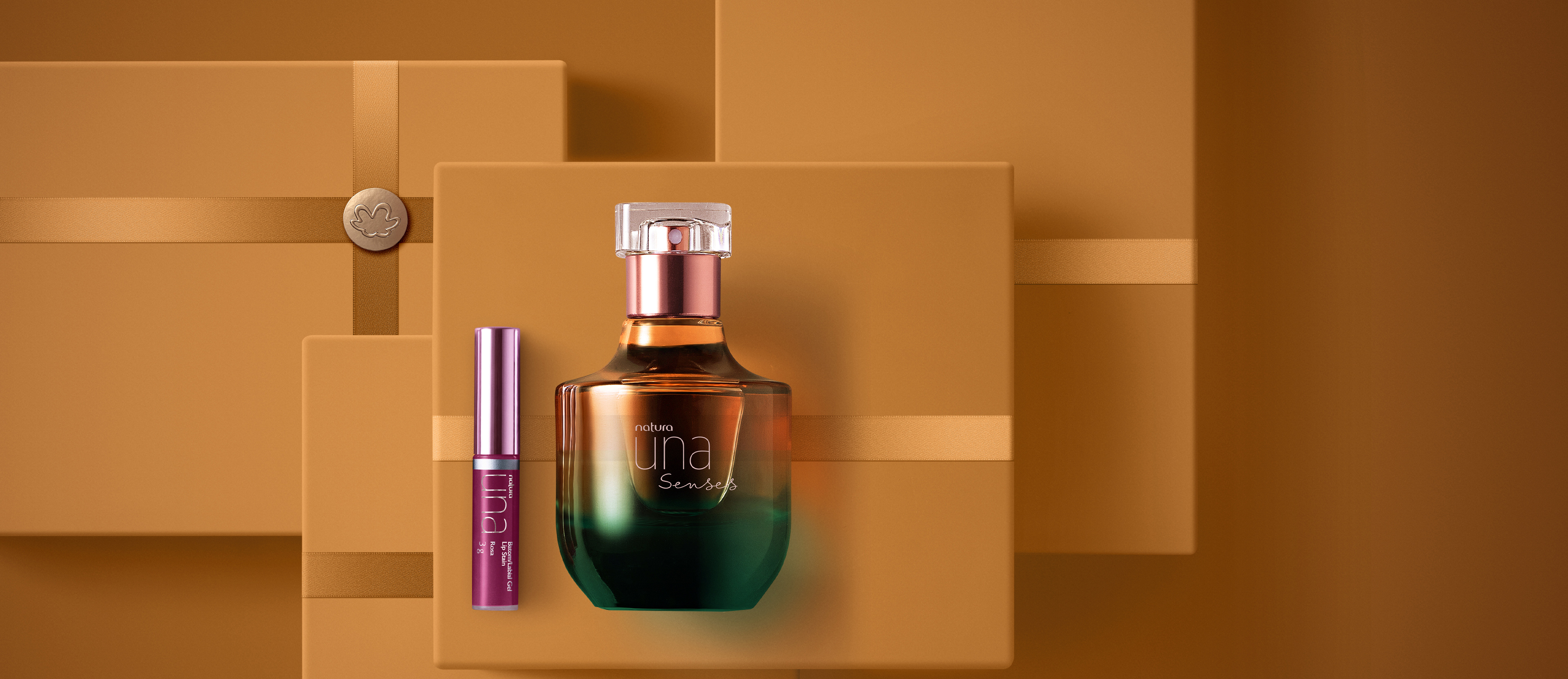 Presente Natura Una Senses e Batom Líquido Lipstain (2 produtos)