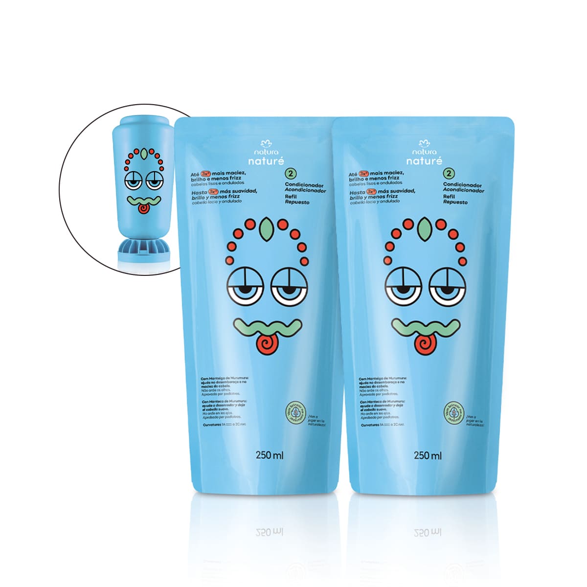 Kit Refil Condicionador para Cabelos Lisos e Ondulados Naturé (2 unidades)
