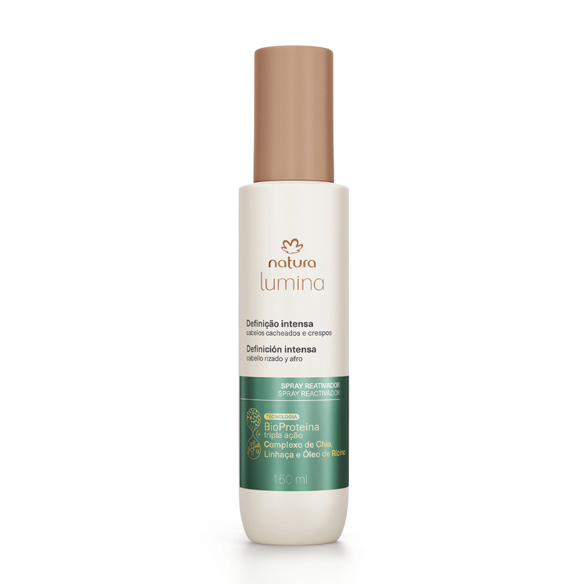 Spray Umidificador Reativador para Cabelos Cacheados e Crespos Lumina 150 ml