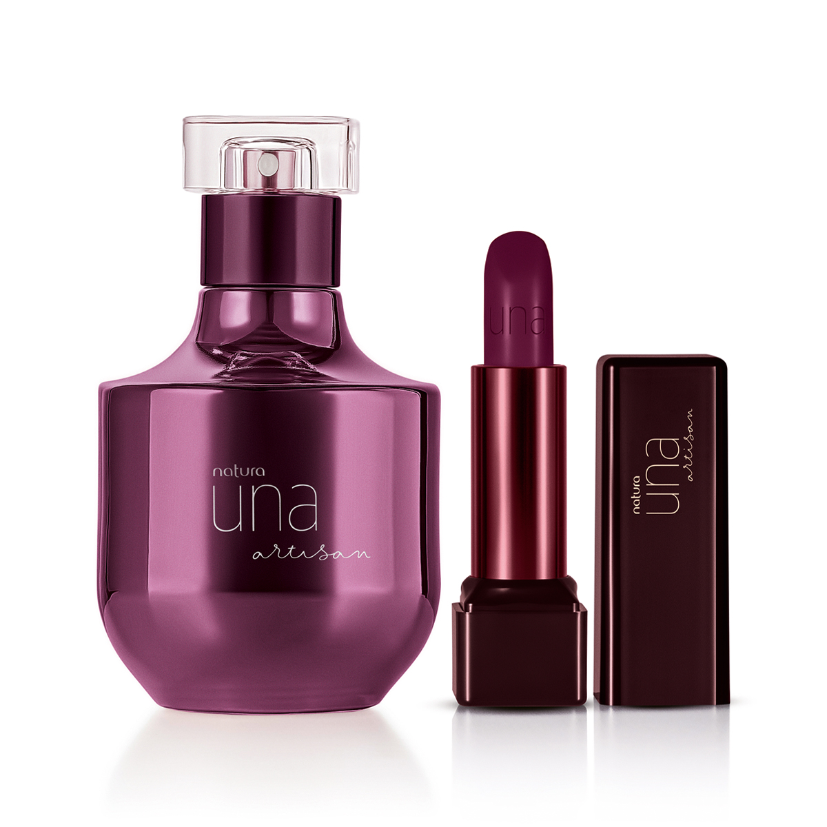 Kit Una Artisan Deo Parfum e Batom Roxo