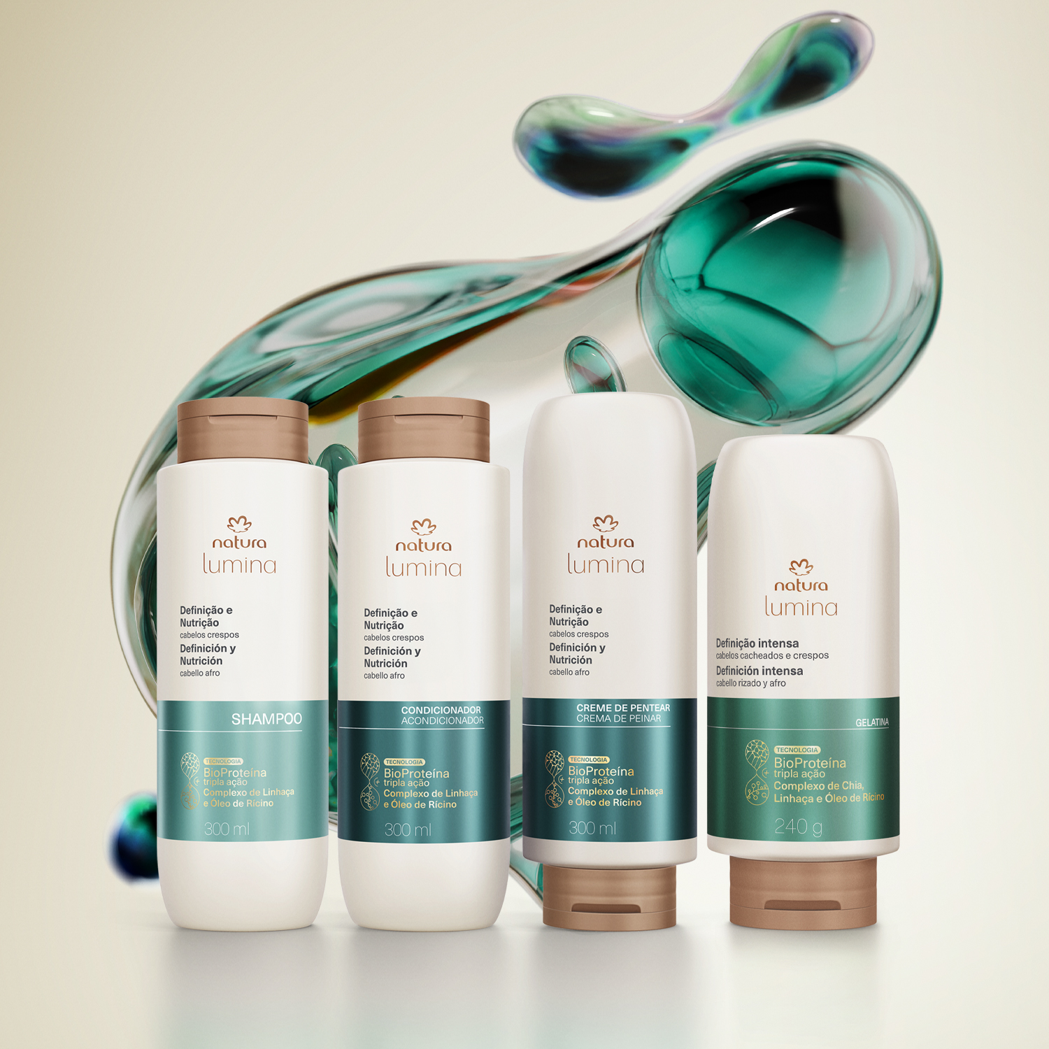 Kit Lumina para Cabelos Crespos (4 produtos)