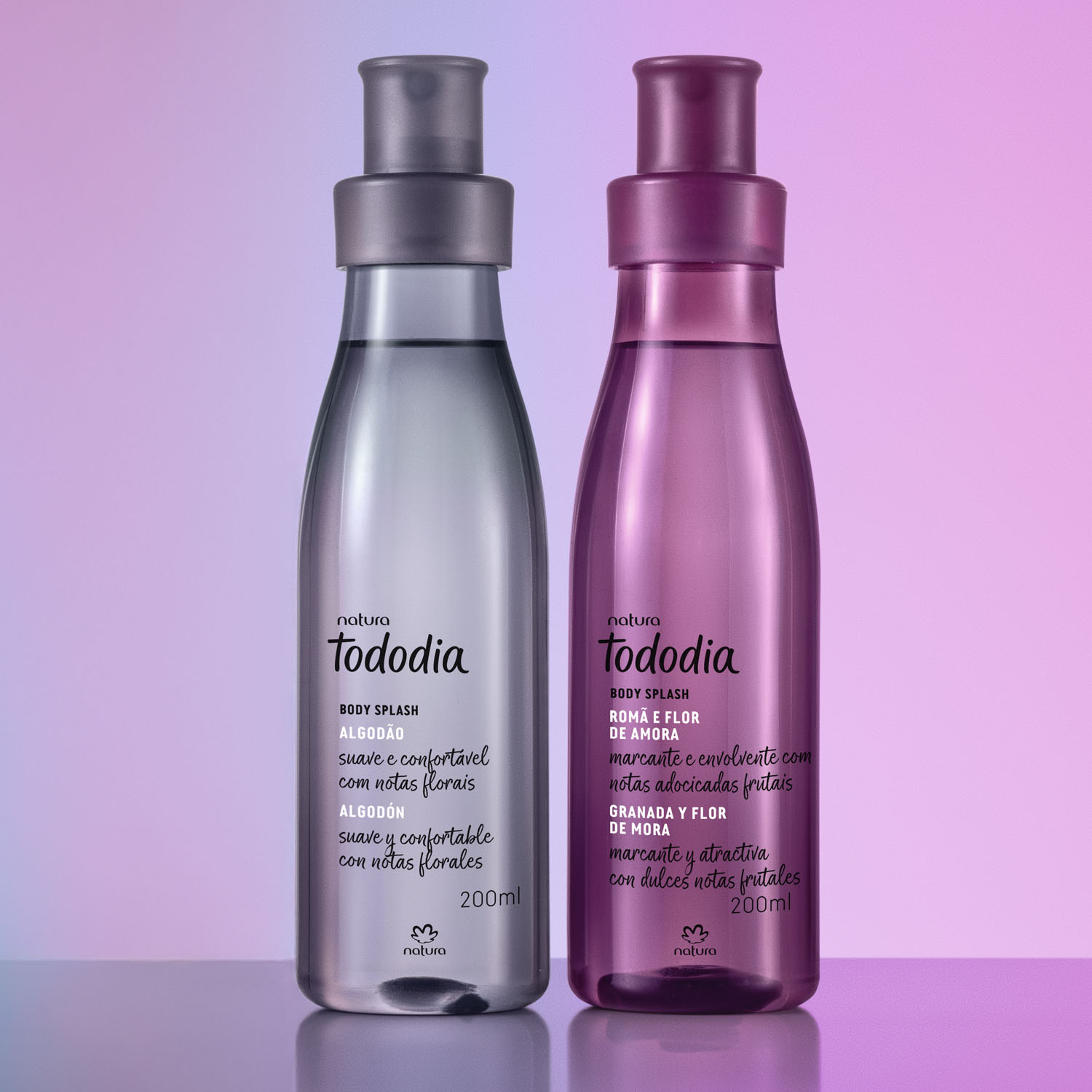 Kit Body Splash Tododia Algodão e Romã e Flor de Amora (2 produtos)