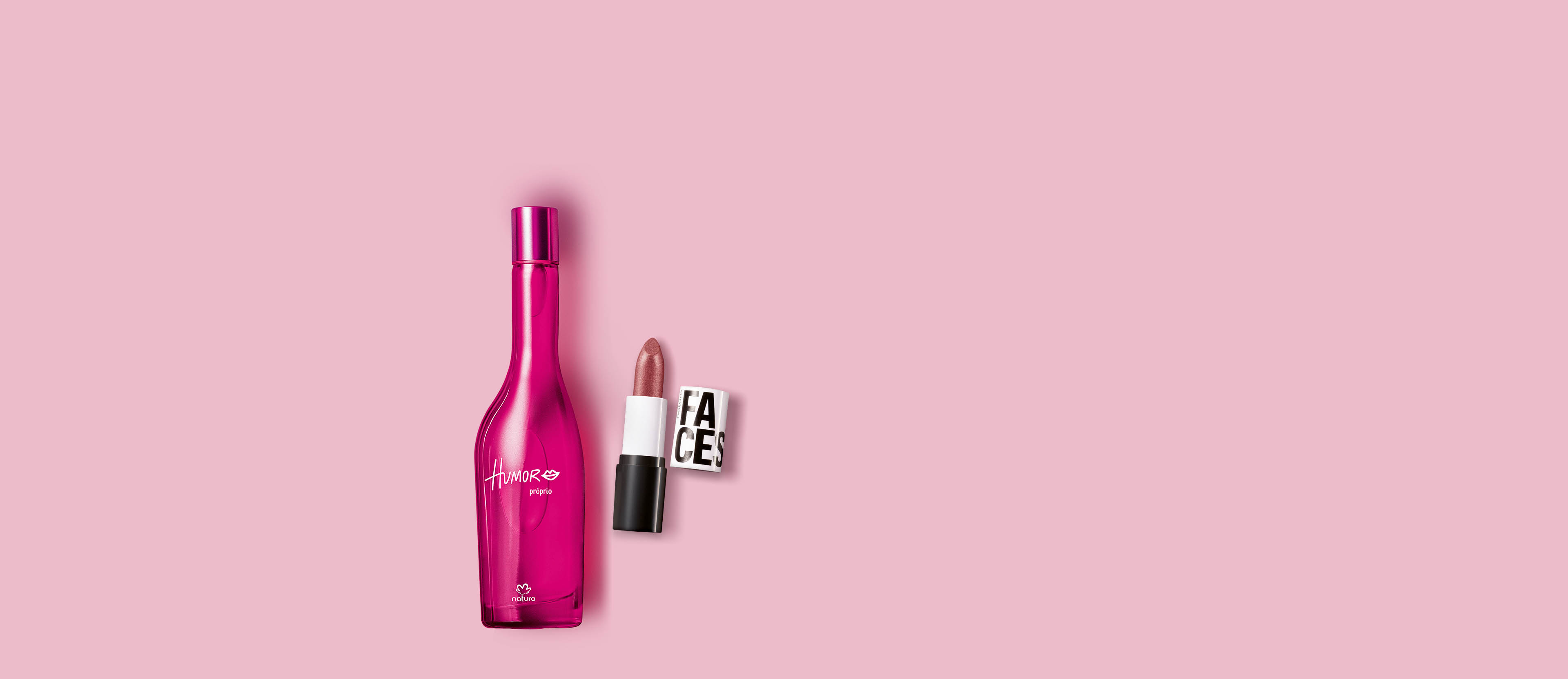 Kit Humor Próprio e Batom Cremoso Faces Cobre Sunset