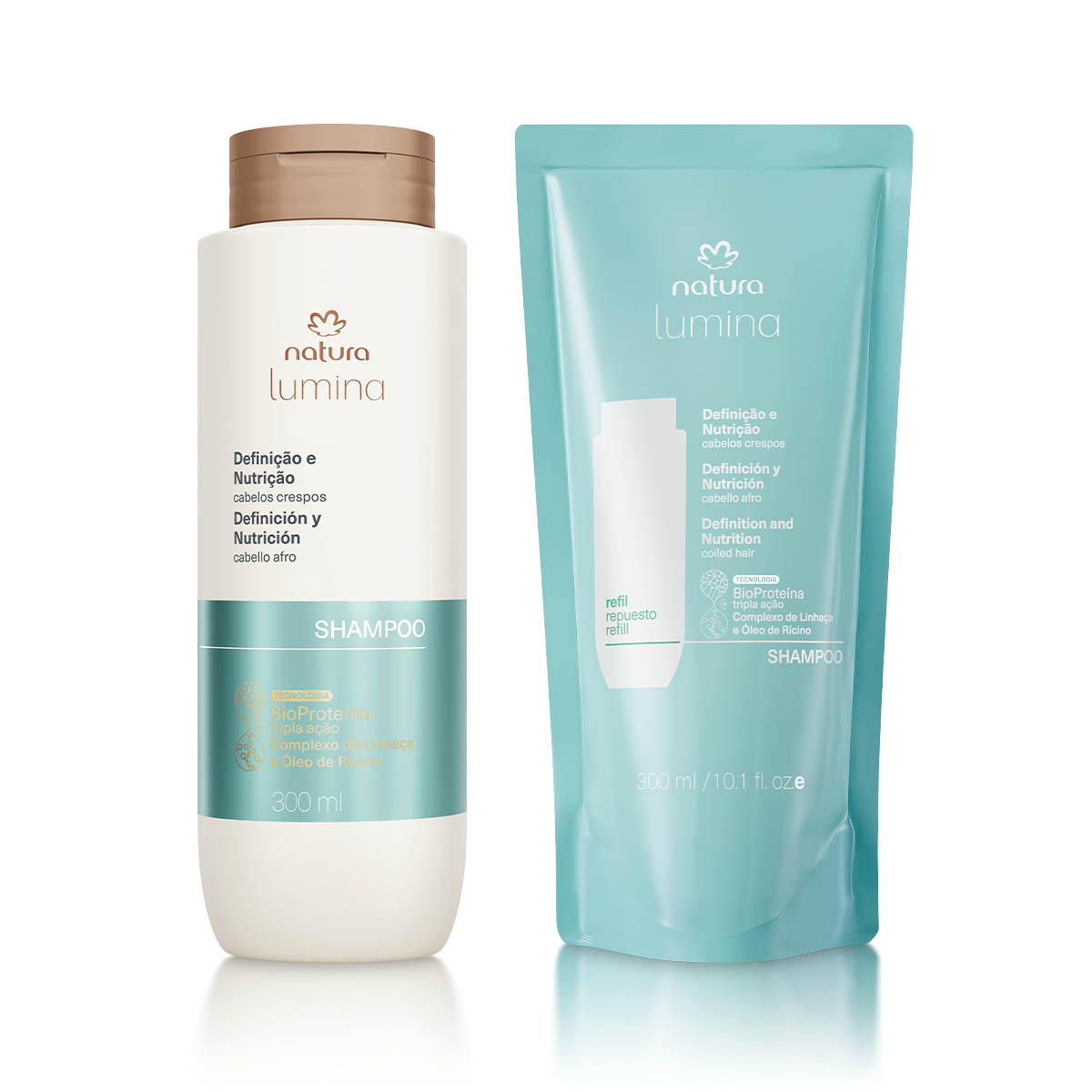 Kit Shampoo com Refil Lumina Definição e Nutrição para Cabelos Crespos