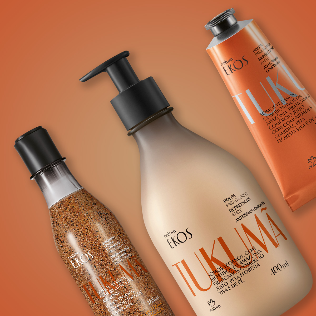 Kit Ekos Tukumã Esfoliante e Hidratante Corpo e Mãos (3 produtos)