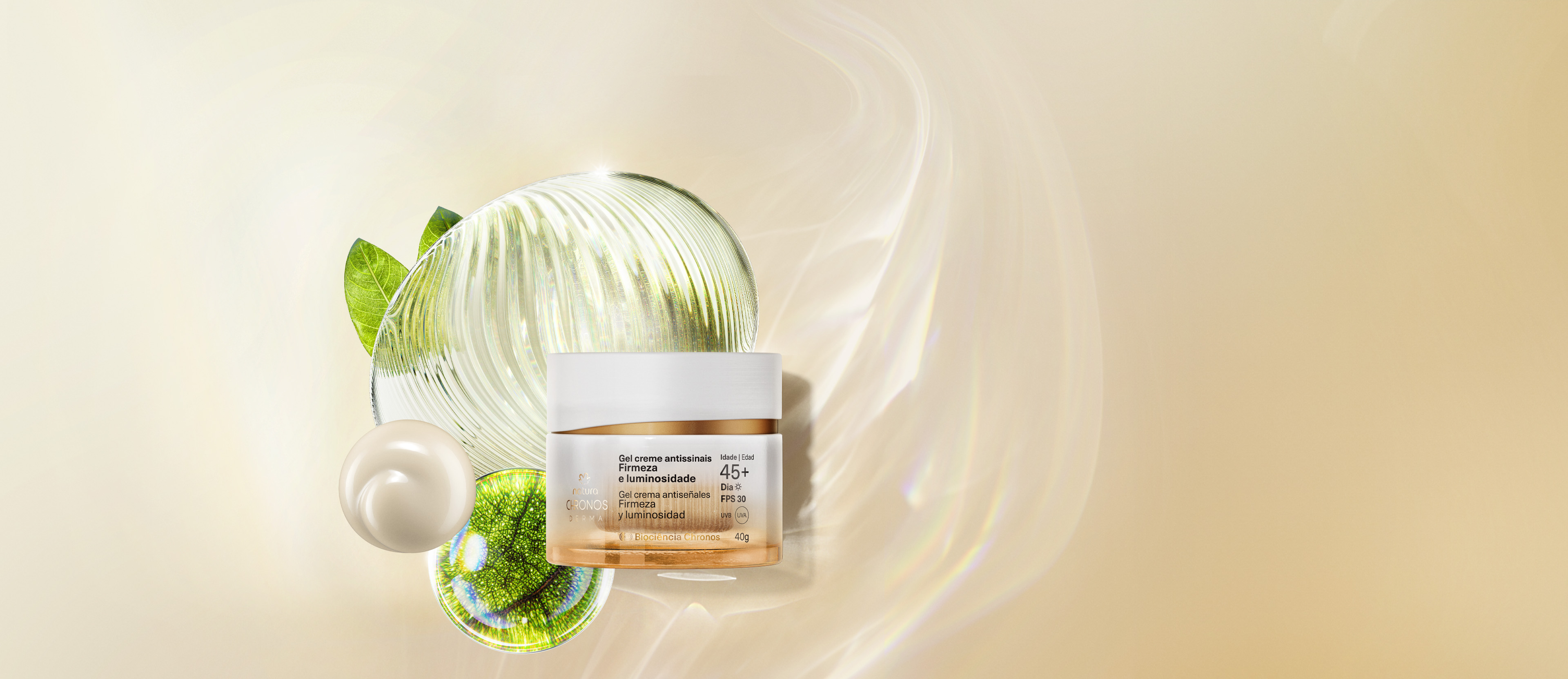 Gel Creme Antissinais Firmeza e Luminosidade 45+ Dia Chronos Derma
