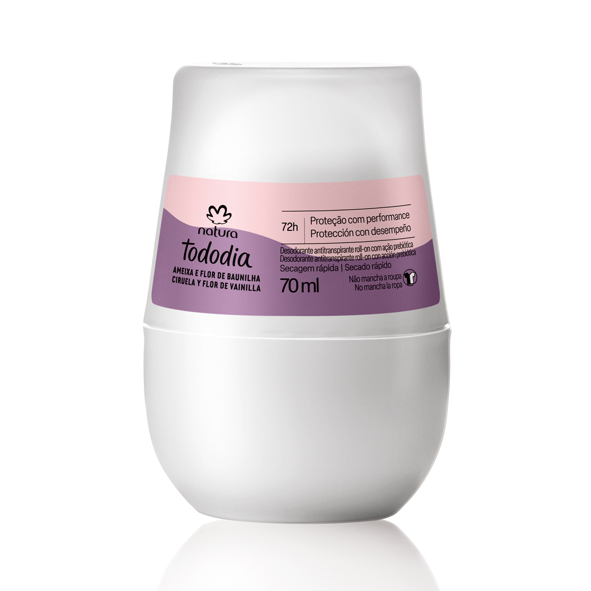 Desodorante Antitranspirante Roll-on Tododia Ameixa e Flor de Baunilha 70 ml
