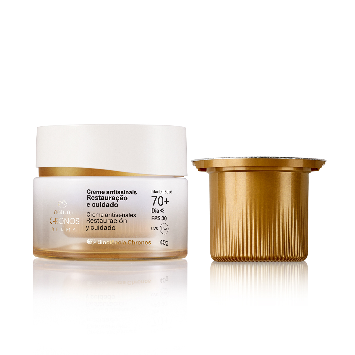 Kit Creme Antissinais 70+ Dia Chronos Derma com Refil
  