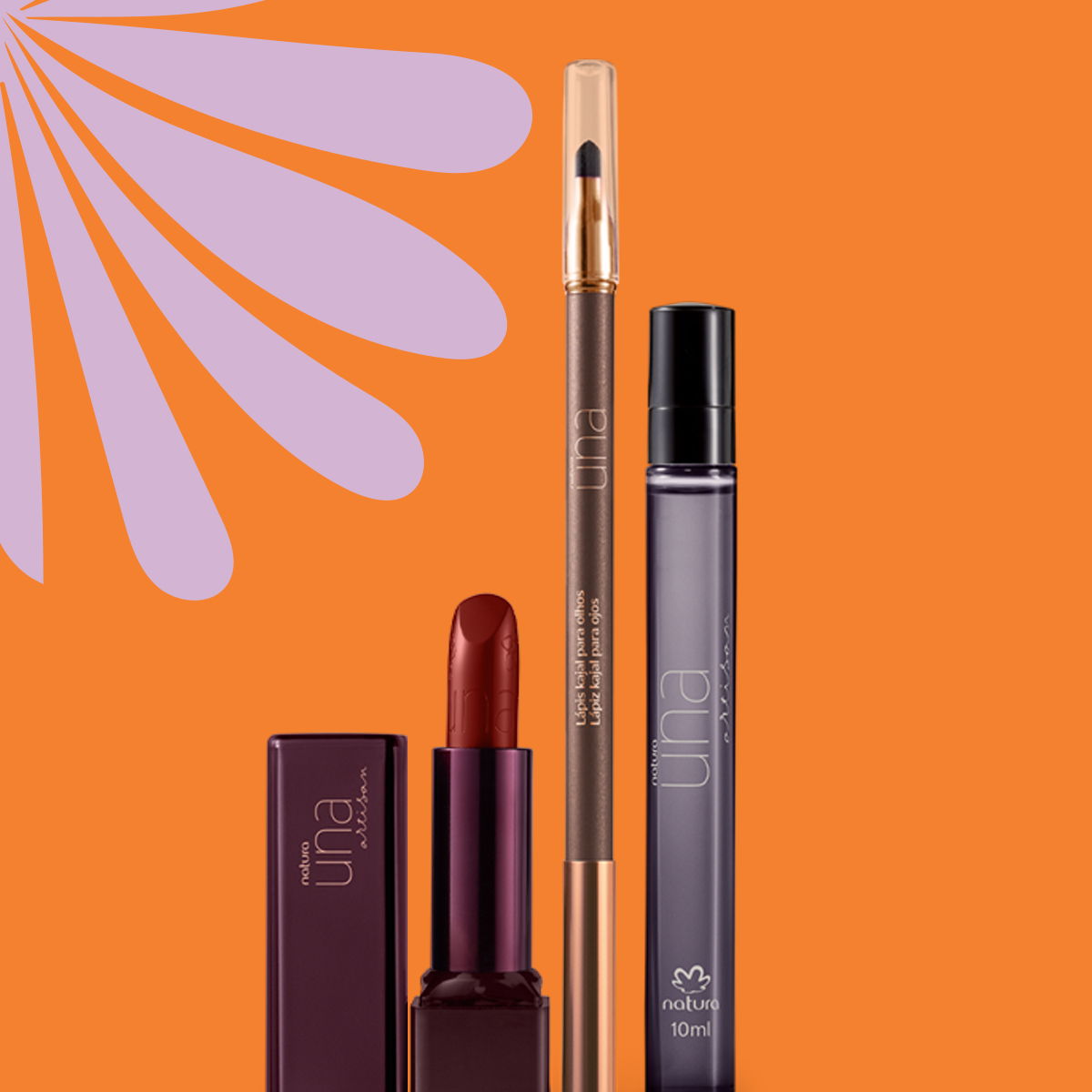 Presente Natura Una Artisan Deo Parfum, Batom e Lápis (3 produtos)