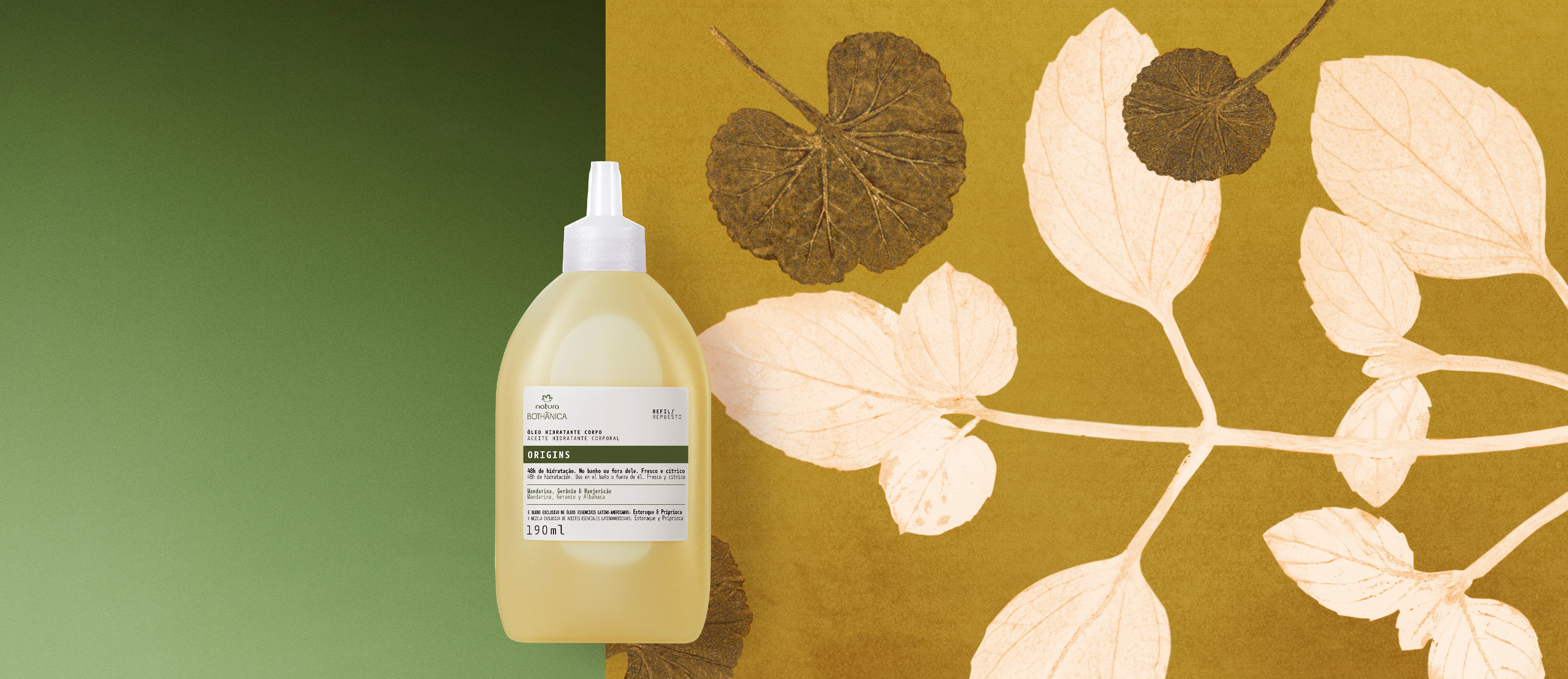 Refil Óleo Hidratante Corporal Bothânica Origins 190 ml