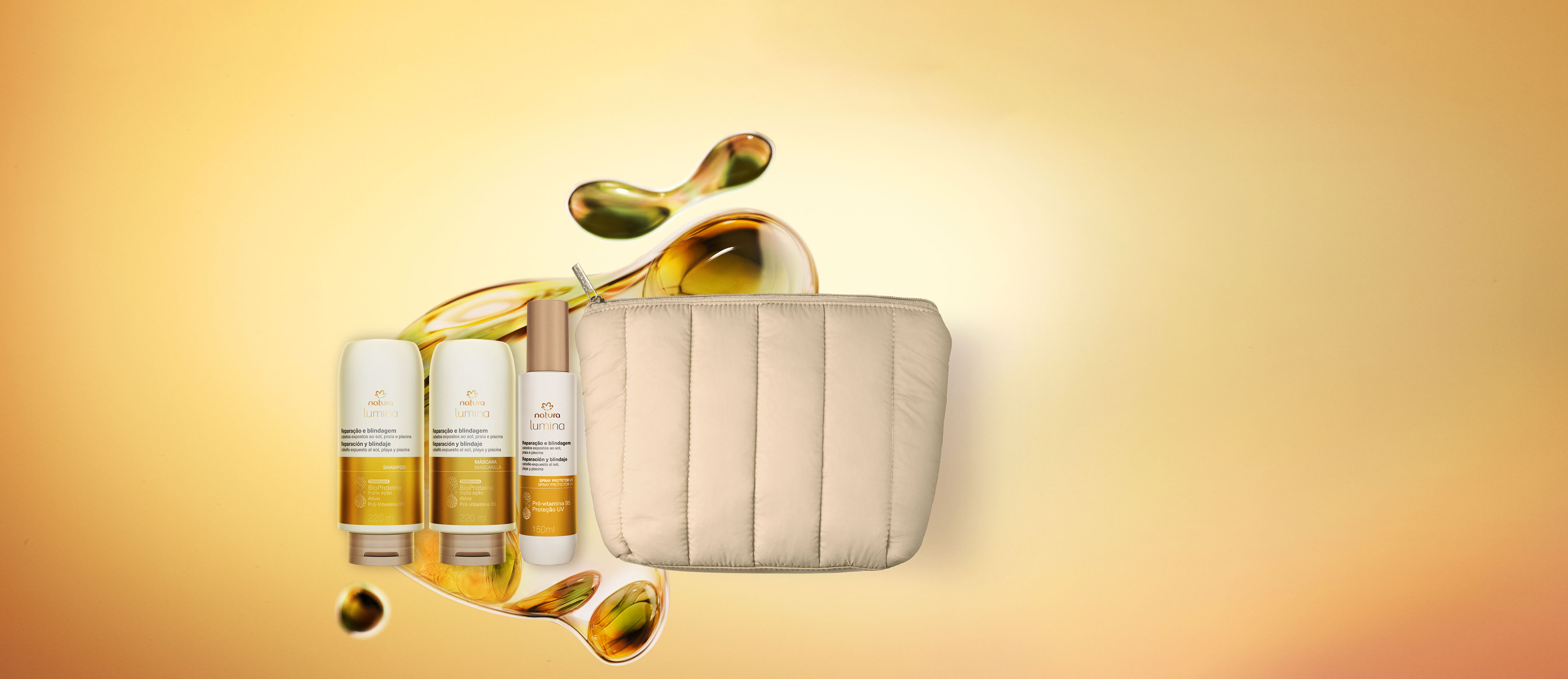 Kit Lumina Verão com Nécessaire (4 produtos)