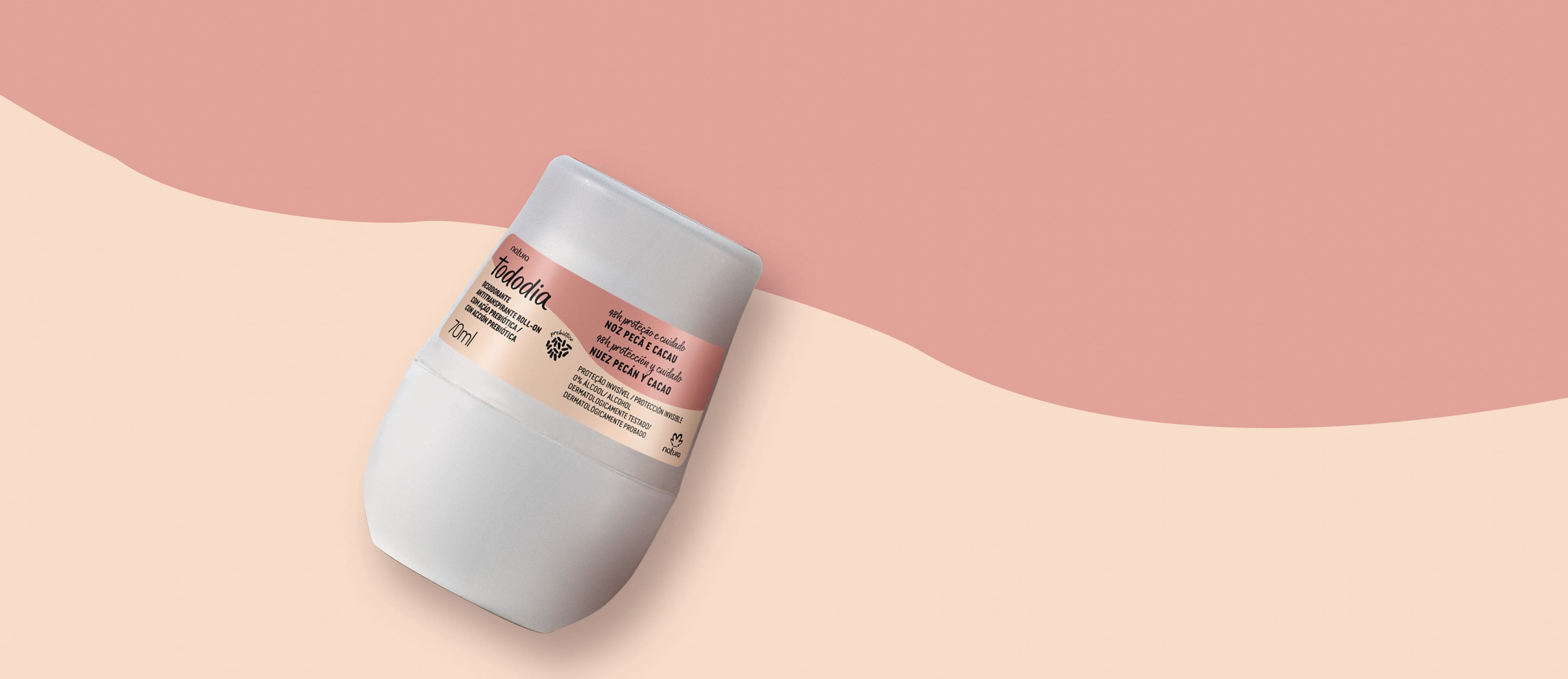 Desodorante Antitranspirante Roll-on Tododia Noz Pecã e Cacau