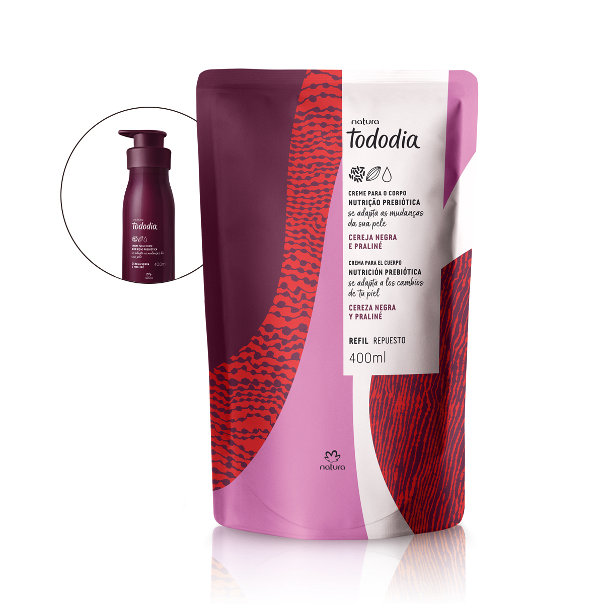 Refil Creme Desodorante Nutritivo para o Corpo Tododia Cereja Negra e Praliné
400 ml
