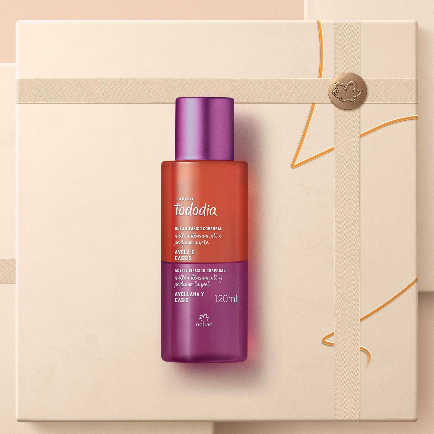 Óleo Bifásico Corporal Tododia Avelã e Cassis