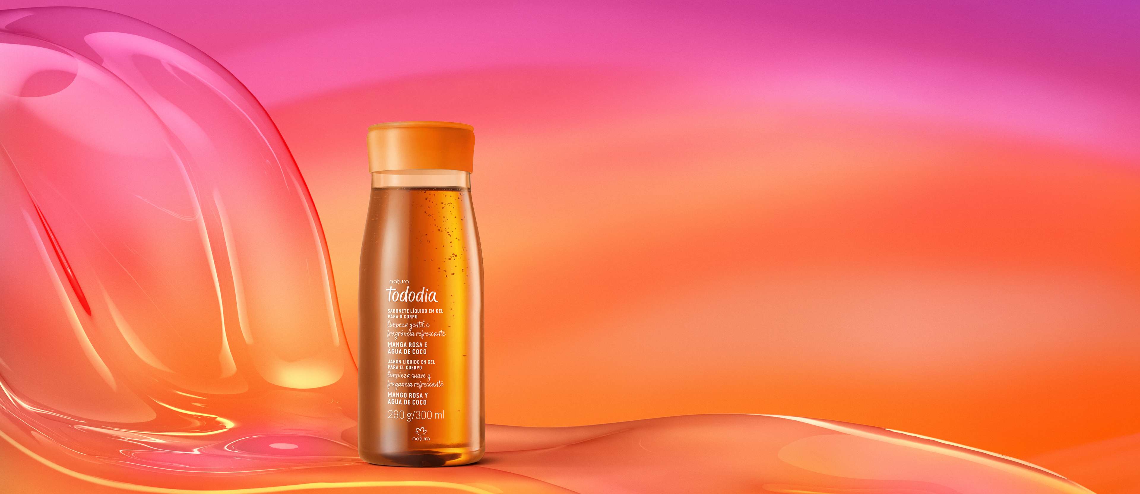 Sabonete Líquido em Gel Tododia Manga Rosa e Água de Coco