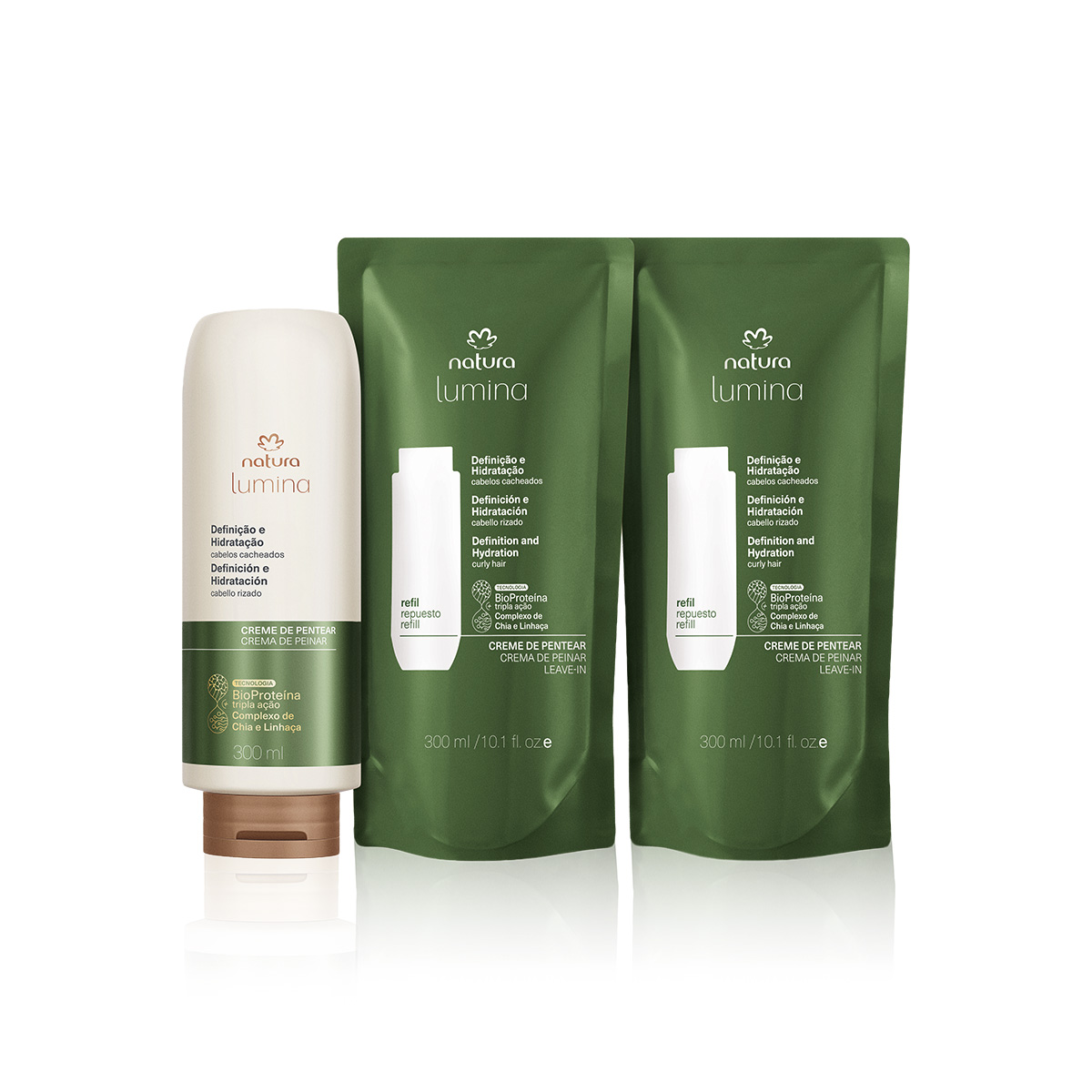 Kit Lumina Creme de Pentear Definição e Nutrição para Cabelos Cacheados