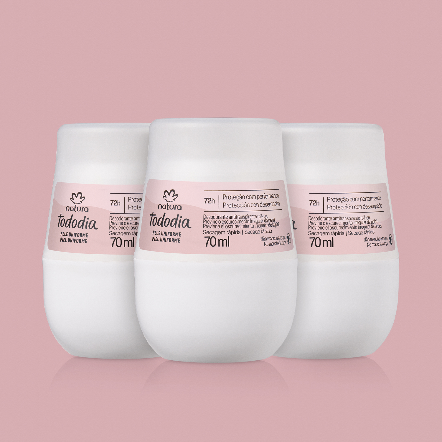 Kit Desodorante Antitranspirante Roll-on Tododia Pele Uniforme (3 unidades)