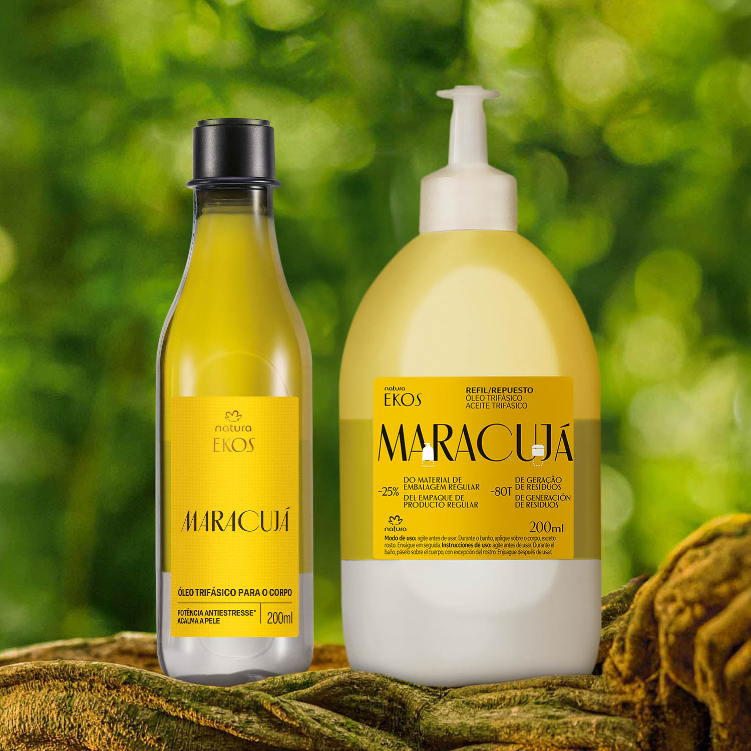 Kit Ekos Maracujá Óleo Trifásico para o Corpo e Refil