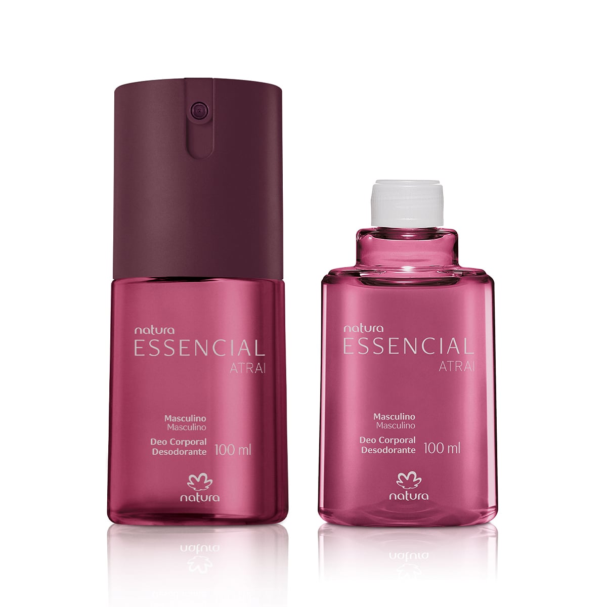 Kit Desodorante Corporal Essencial Atrai Masculino com Refil (2 produtos)