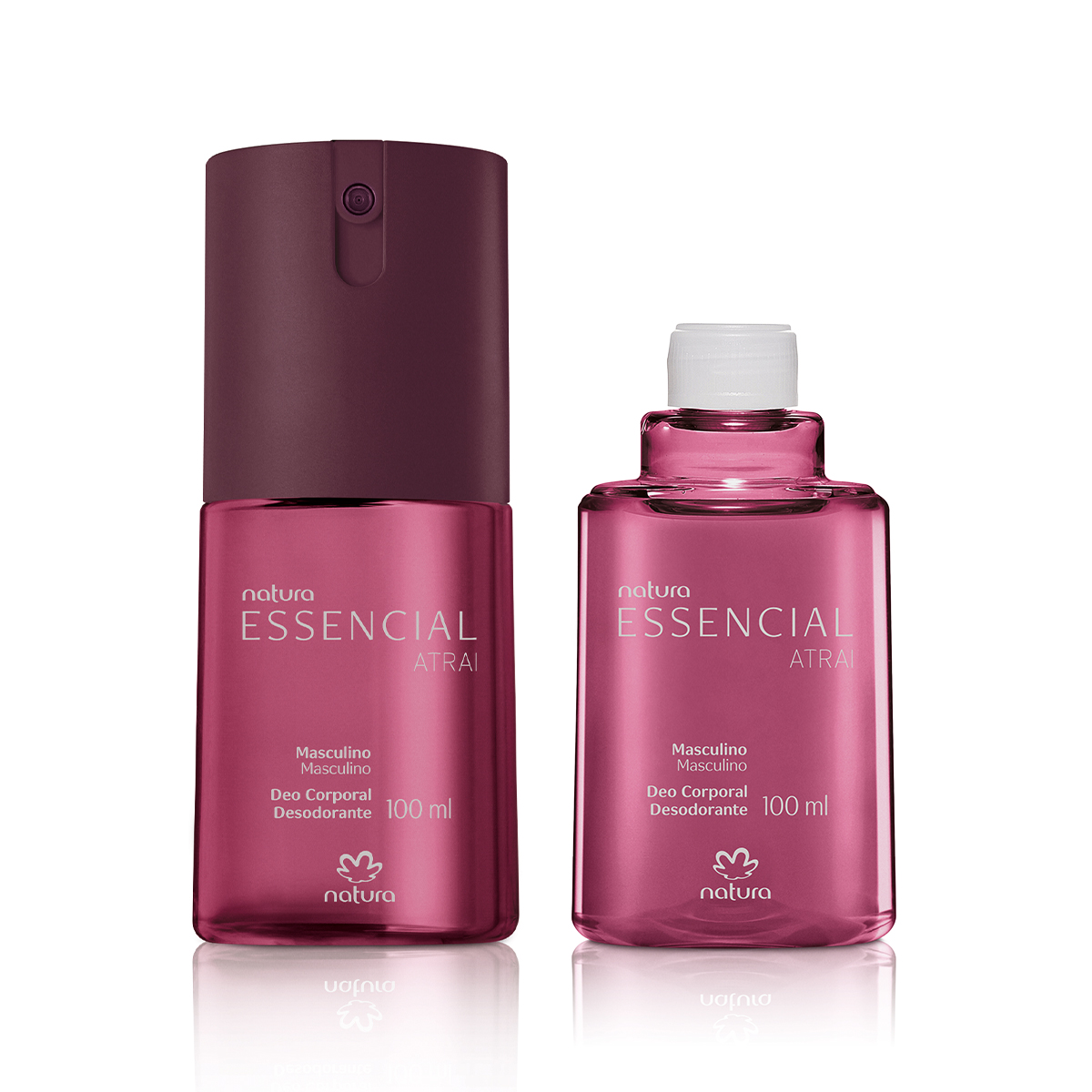 Kit Desodorante Corporal Essencial Atrai Masculino com Refil (2 produtos)