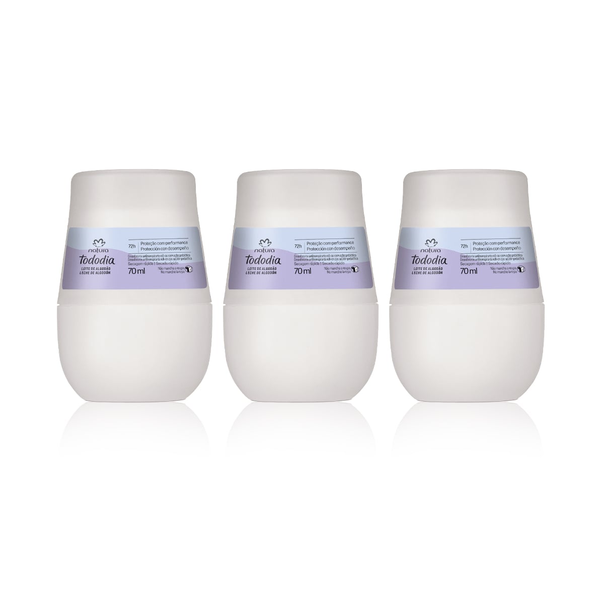 Kit Desodorante Antitranspirante Roll-on Algodão (3 unidades)