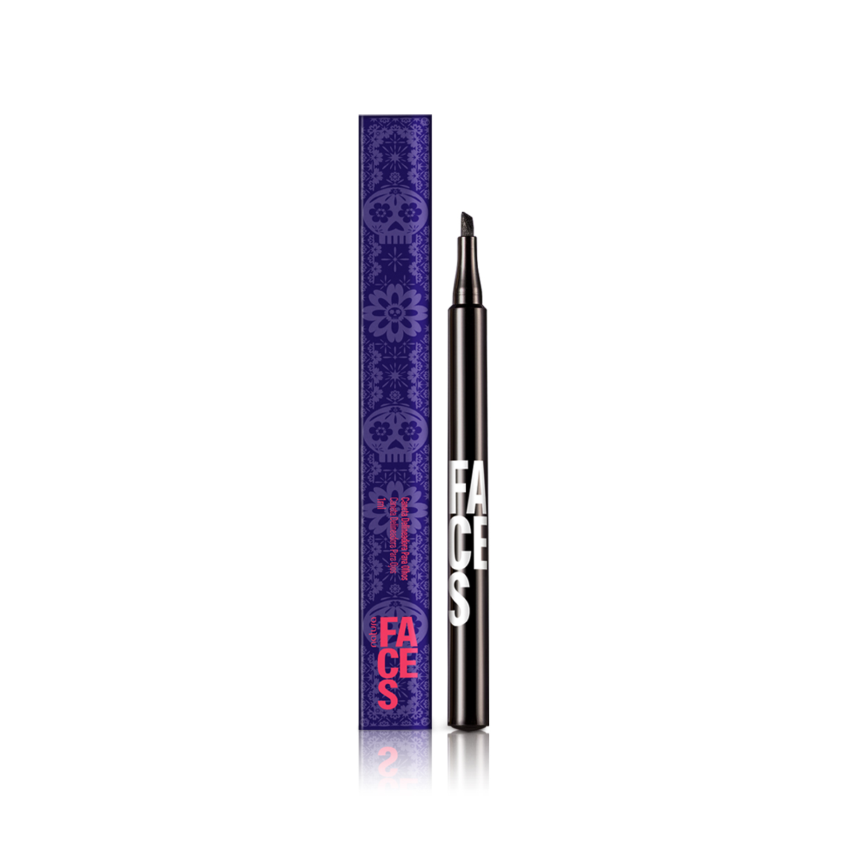 Caneta Delineadora para Olhos Preta Faces 1 ml