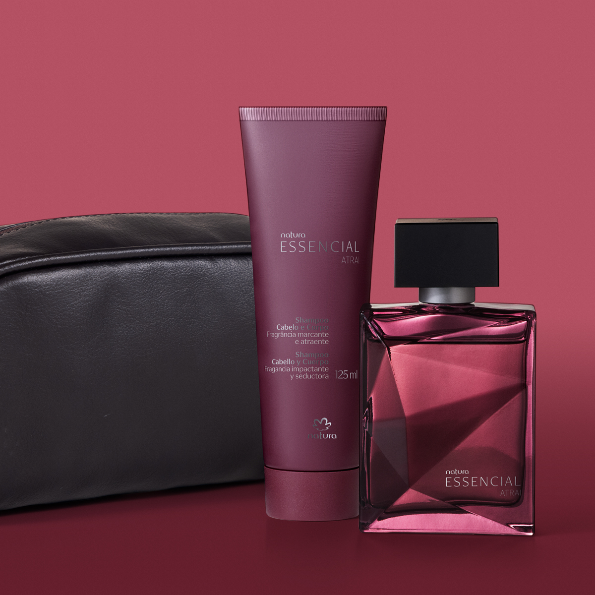 Presente Natura Essencial Atrai Masculino com Nécessaire (3 produtos)