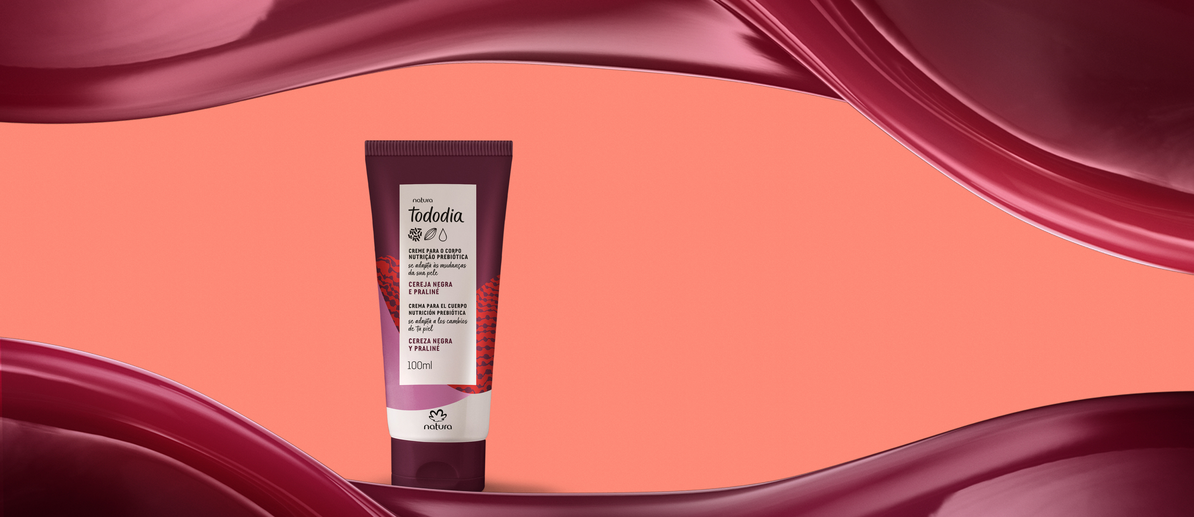 Creme Desodorante Nutritivo para o Corpo Tododia Cereja Negra e Praliné