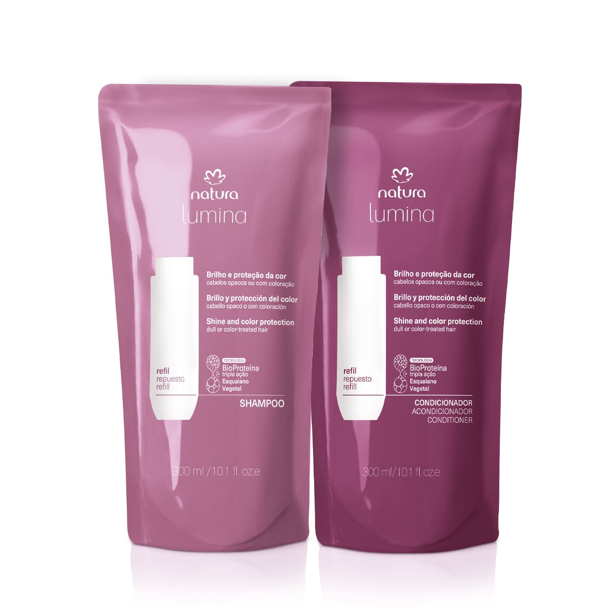 Kit Refis Shampoo e Condicionador Lumina Brilho e Proteção da Cor (2 produtos)