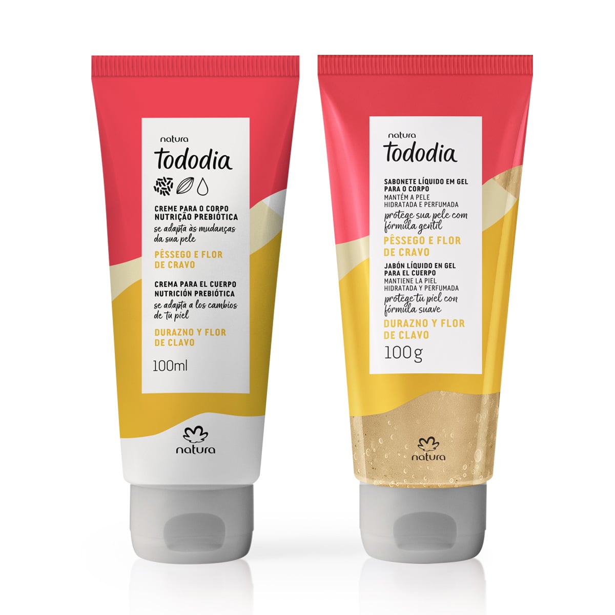 Kit Creme para o Corpo e Sabonete Líquido Tododia Pêssego e Flor de Cravo